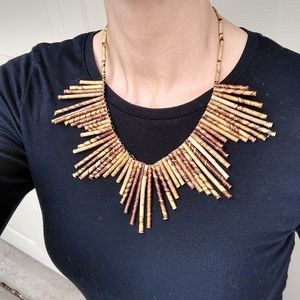 VINTAGE STATEMENT NECKLACE natural grasses